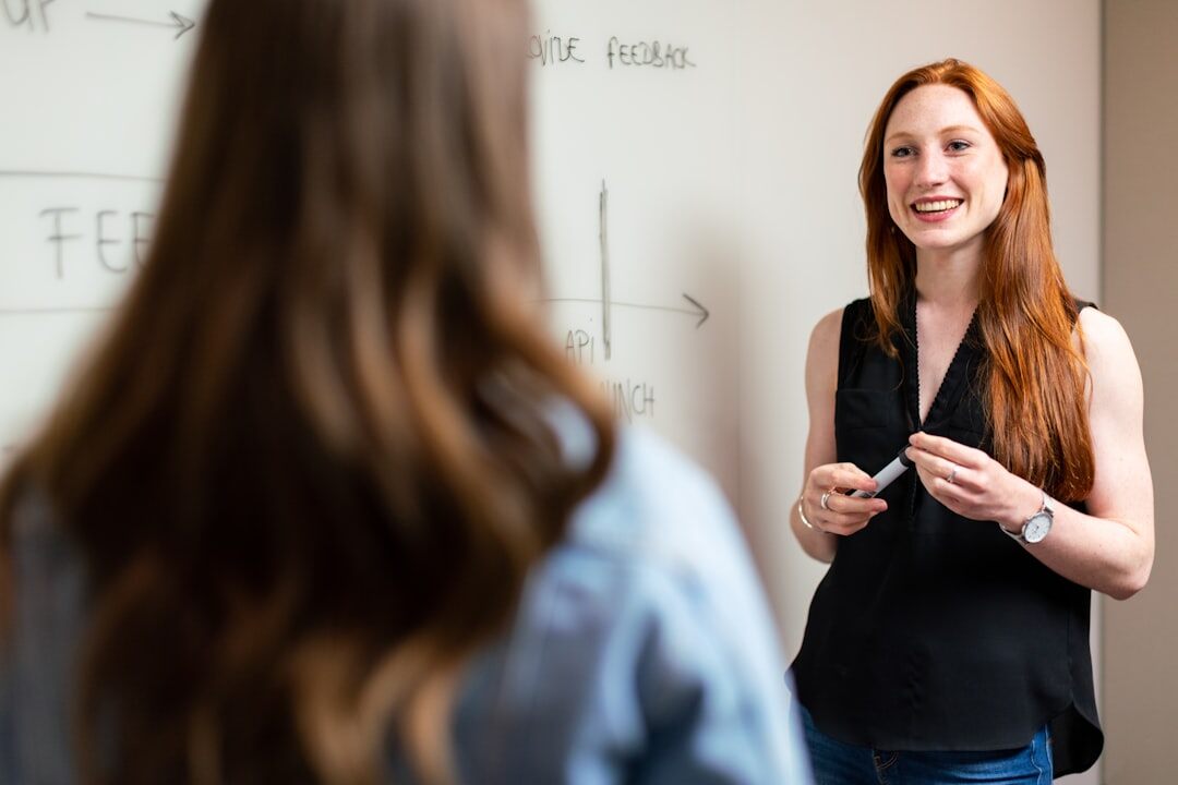 confident person speaking in meeting