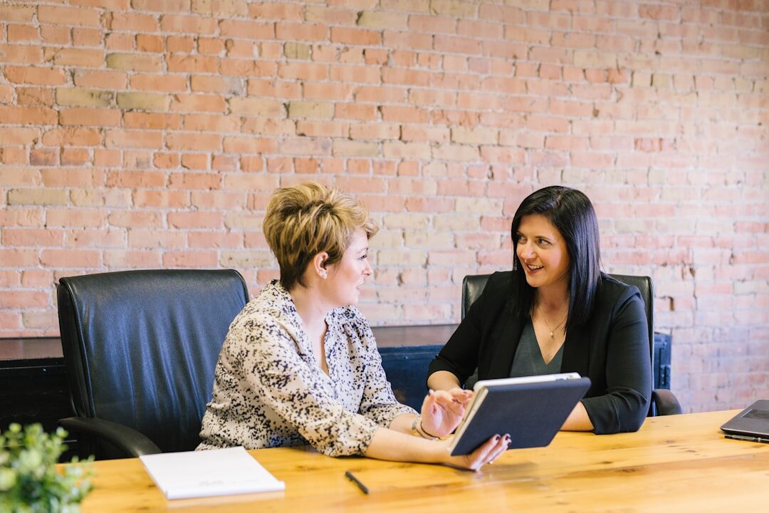 Mentor and mentee talking during a one-on-one session
