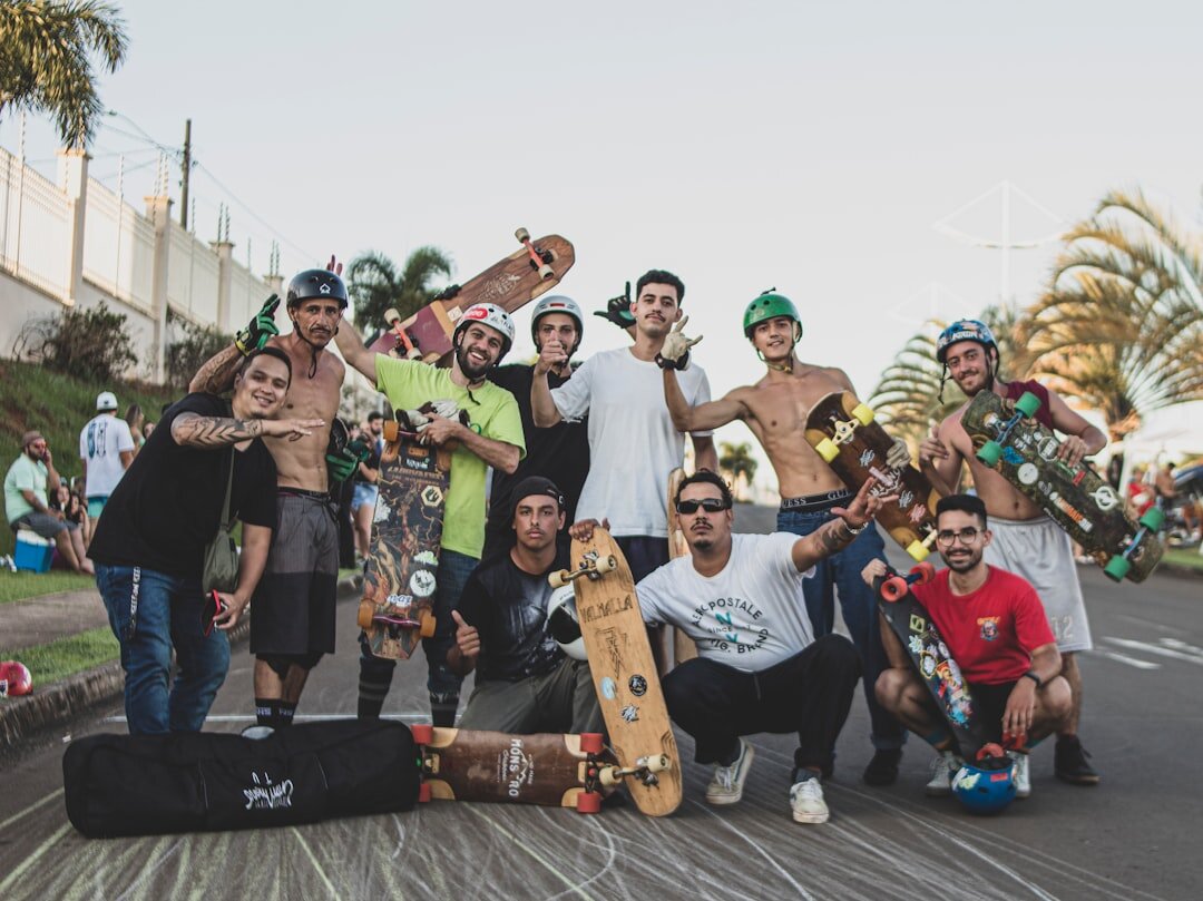 Group of young Brazilian adults laughing together outdoors